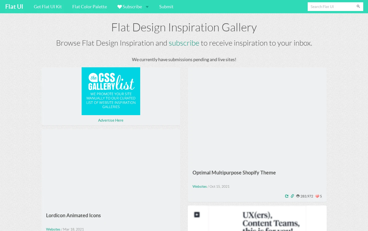Flat Design Inspiration 页面快照